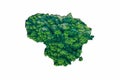 Green Forest Map of Lithuania Royalty Free Stock Photo
