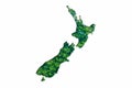 Green Forest Map of New Zealand Royalty Free Stock Photo