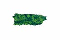 Green Forest Map of Puerto Rico Royalty Free Stock Photo