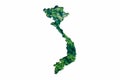 Green Forest Map of Vietnam Royalty Free Stock Photo