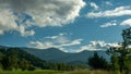 Green forest of pine tree and mountain landscape. Giant Mountains, Karkonosze, Sudets/Sudety, Poland. Royalty Free Stock Photo