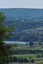 Green forest reflected in the lake in summer Royalty Free Stock Photo