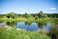 Green Forest and River Royalty Free Stock Photo