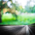 Green forest road background Royalty Free Stock Photo