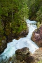 Green forest waterfall stream water Tatra mountains Carpathians Royalty Free Stock Photo