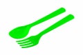 Green fork spoon