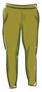 A green full pant vector or color illustration