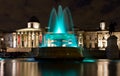 Green fountain at Trafalgar Square