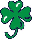 Green Four Leaf Clover Good Luck Symbol Royalty Free Stock Photo