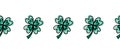 Green four-leaf clover seamless vector border. Repeating horizontal pattern illustration good luck spring design with shamrock. St Royalty Free Stock Photo