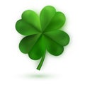 Green Four Leaf Clovers. Irish Lucky and success symbols. Vector illustration Royalty Free Stock Photo