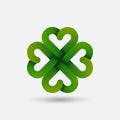 Green Four-leaf Lucky clover symbol Royalty Free Stock Photo