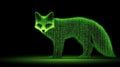 Green fox in binary code, a digital representation of wildlife in the technological world Royalty Free Stock Photo