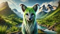 Green Fox in Epic Natural Landscape Close-Up Royalty Free Stock Photo