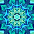 Green Fractal Kaleidoscope Mandala Background