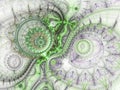 Green fractal steampunk texture Royalty Free Stock Photo