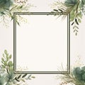 green frame with eucalyptus leaves and branches on a white background Royalty Free Stock Photo
