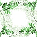 Green frame with lines and branches