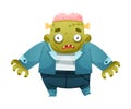 Green Frankenstein with Seamed Head as Halloween Character Vector Illustration Royalty Free Stock Photo