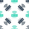 Green Free Wi-fi icon isolated seamless pattern on white background. Wi-fi symbol. Wireless Network icon. Wi-fi zone