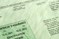 Green French car insurance certificate
