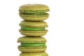 Green French Macaron cookies Royalty Free Stock Photo