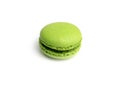 Green French macaron macaroon cake, delicious sweet dessert on white background, lovely food concept