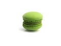 Green French macarons macaroons cake, delicious sweet dessert on white background, lovely food concept