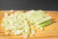 Green fresh celery sticks and pieces Royalty Free Stock Photo