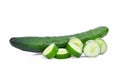 Green fresh japanese cucumber, suhyo or zucchini isolated Royalty Free Stock Photo