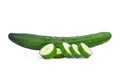 Green fresh japanese cucumber, suhyo or zucchini with slice Royalty Free Stock Photo