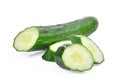 Green fresh japanese cucumber, suhyo or zucchini with slice Royalty Free Stock Photo