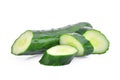 Green fresh japanese cucumber, suhyo or zucchini with slice Royalty Free Stock Photo