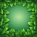 Green fresh leaves framed background Royalty Free Stock Photo