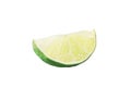 green fresh lime fruit half isolated on the white Royalty Free Stock Photo