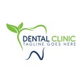 Green Fresh Tooth Dental Leaf Logo Vector design.