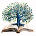 Green Fresh Tree In The Big Book Royalty Free Stock Photo