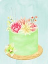 Green and Fresh Wedding Cake Poster