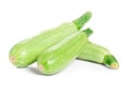 Green fresh Zucchini on white background