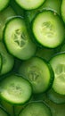Green freshness backdrop Slices of cucumber backlit for texture Royalty Free Stock Photo