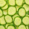 Green freshness backdrop Slices of cucumber backlit for texture Royalty Free Stock Photo