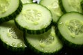 Green freshness a close up of a cucumber slice in a bowl