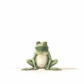 Minimalist Cartoon Frog Illustration In The Style Of Paul Hedley