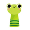 Green Frog Finger Toy and Puppet for Entertainment Play Vector Illustration