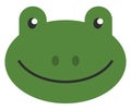 Green frog head, icon Royalty Free Stock Photo