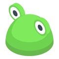 Green frog head looking up isometric illustration