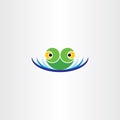 green frog head in water pond icon vector logo Royalty Free Stock Photo