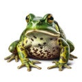 Green frog isolated on white created with Generative AI Royalty Free Stock Photo