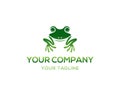 Green frog silhouette vintage logo design Royalty Free Stock Photo