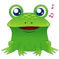 Green frog singing Royalty Free Stock Photo